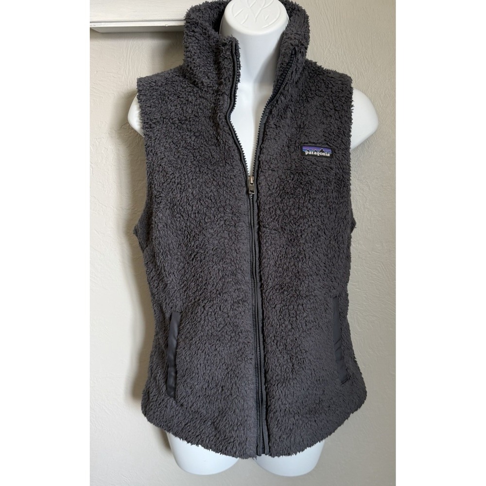 Patagonia Los Gatos Vest Womens Size Medium Gray Fleece Full Zip Pockets Outdoor